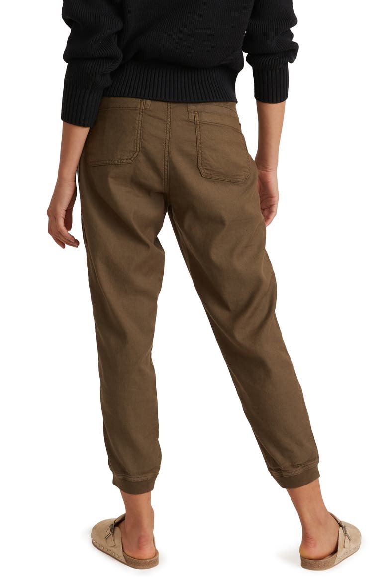 Luna Stretch Linen & Cotton Joggers, Alternate, color, OLIVE