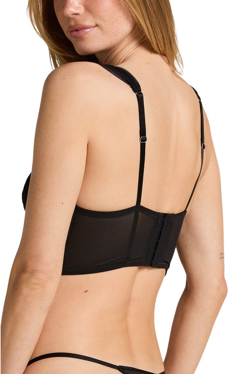 Hunkemöller Whitney Padded Underwired Longline Push-Up Bra, Alternate, color, Black