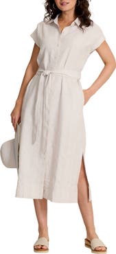 Tommy Bahama Summer Isle Linen & Cotton Midi Shirtdress