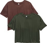 YOGALICIOUS Super Soft Deluxe 2-Pack Boxy Cropped T-Shirts