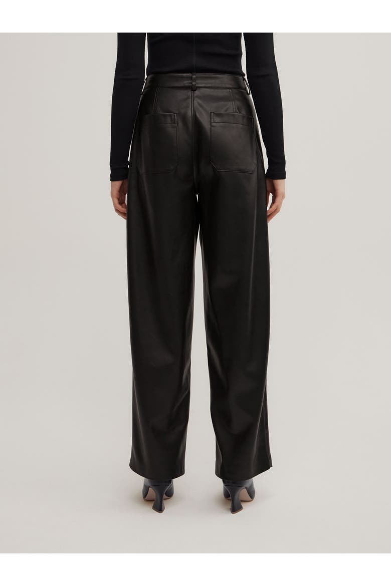 Faux Leather Barrel Trouser, Alternate, color, Black