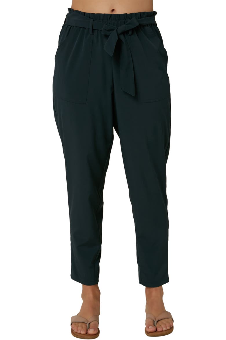 Layover Paperbag Waist Ankle Pants, Main, color, SLATE