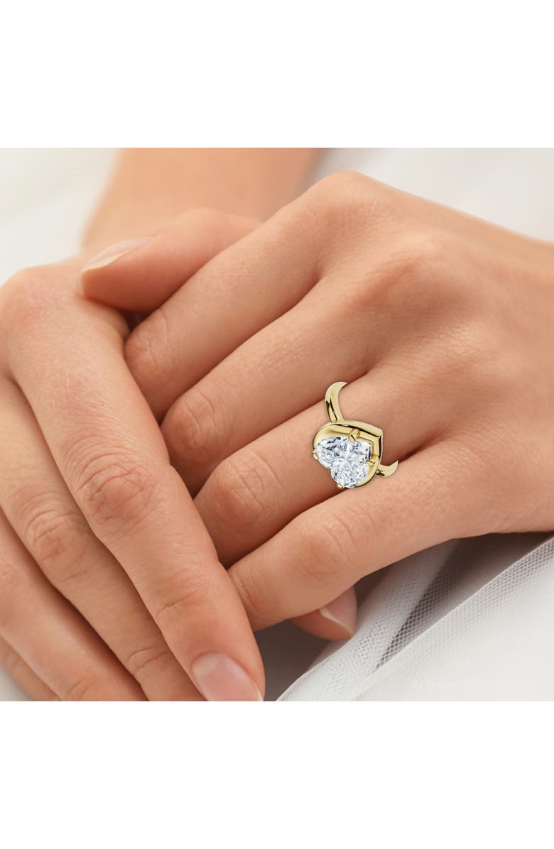 Bliss Diamond Certified 2 1/2Ct Heart Diamond Button Engagement Ring 14k Gold or Pt Lab Grown, Alternate, color, 14K Yellow Gold