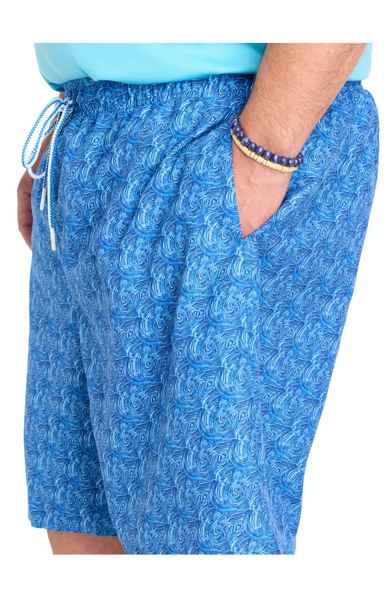Harbor Bay by DXL Big & Tall Ride The Wave Swim Trunks, Alternate, color, Blue Multi