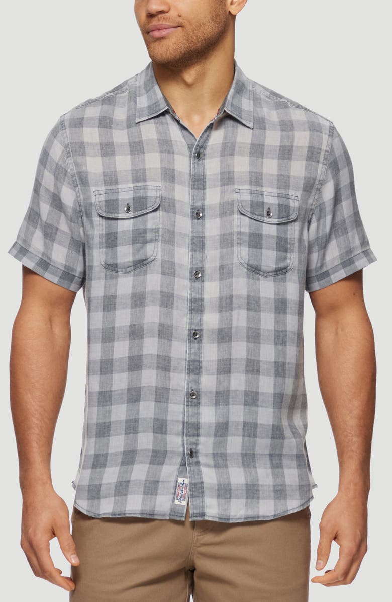 Flag & Anthem Cabot Gingham Print Short Sleeve Shirt, Main, color, 