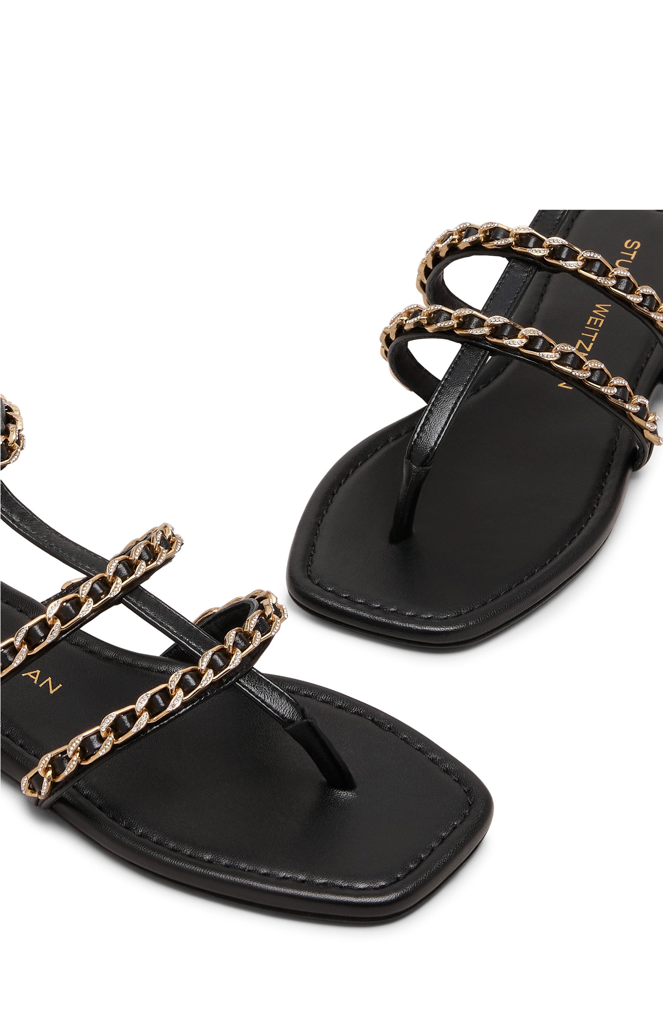 Stuart Weitzman Soluxe Crystal Sandal, Alternate, color, Black
