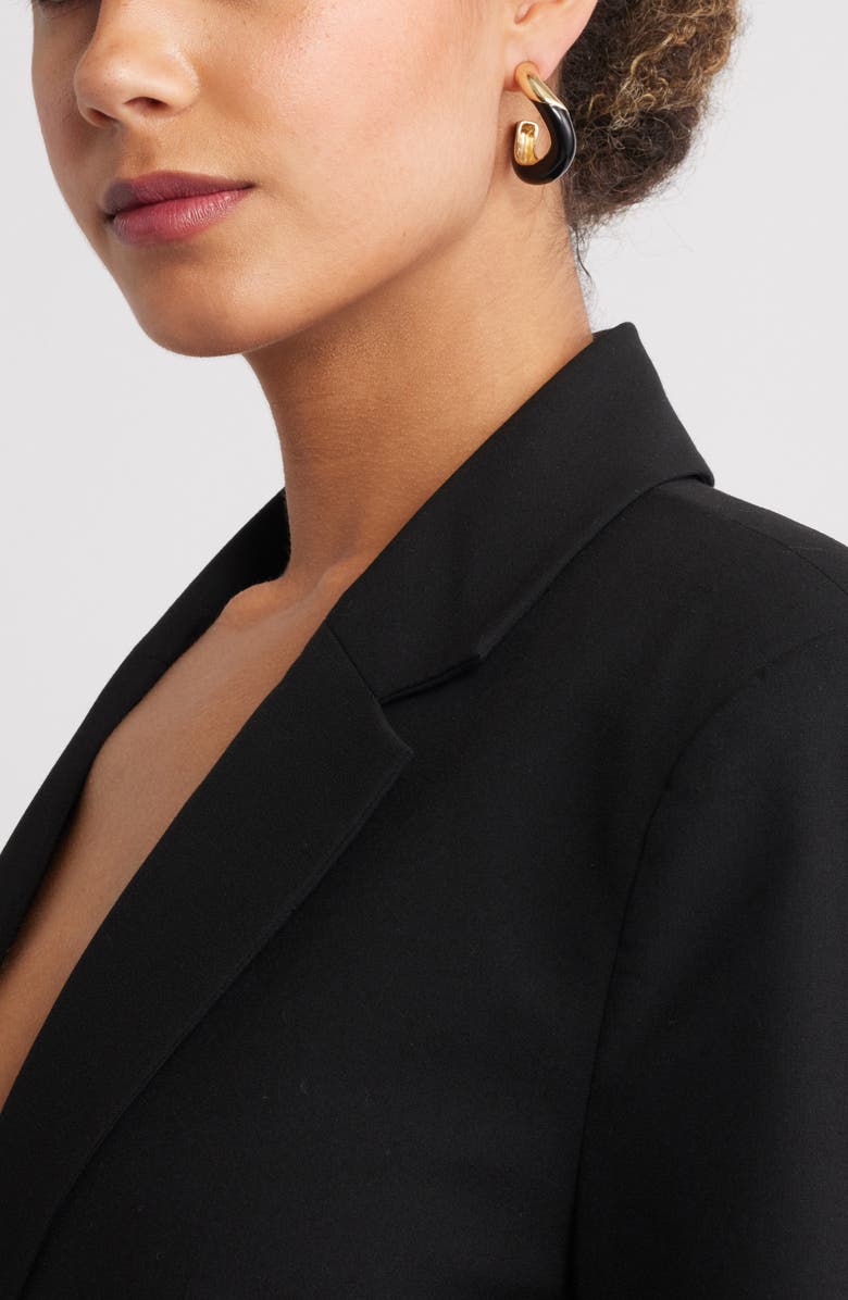 Nordstrom Enamel Sculpted Hoop Earrings, Alternate, color, Black- Gold