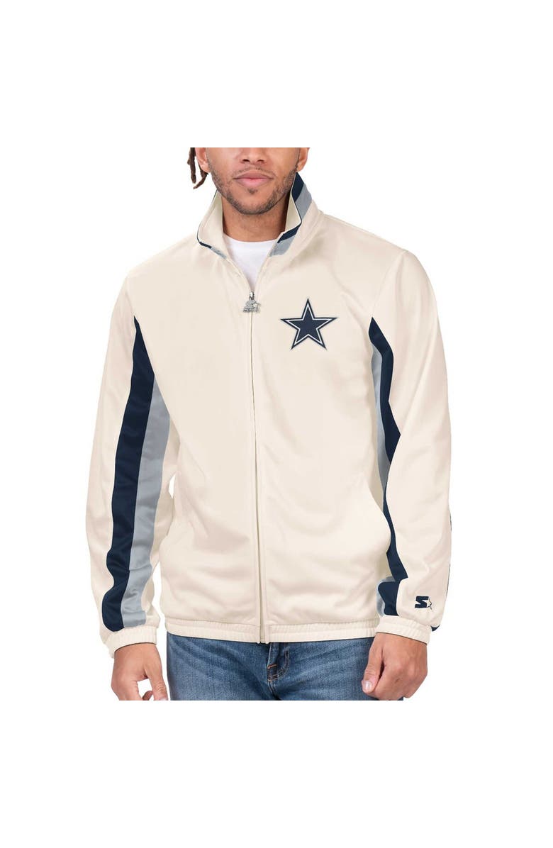 STARTER Men's Starter White Dallas Cowboys Vintage Rebound Full-Zip Track Jacket, Alternate, color, 