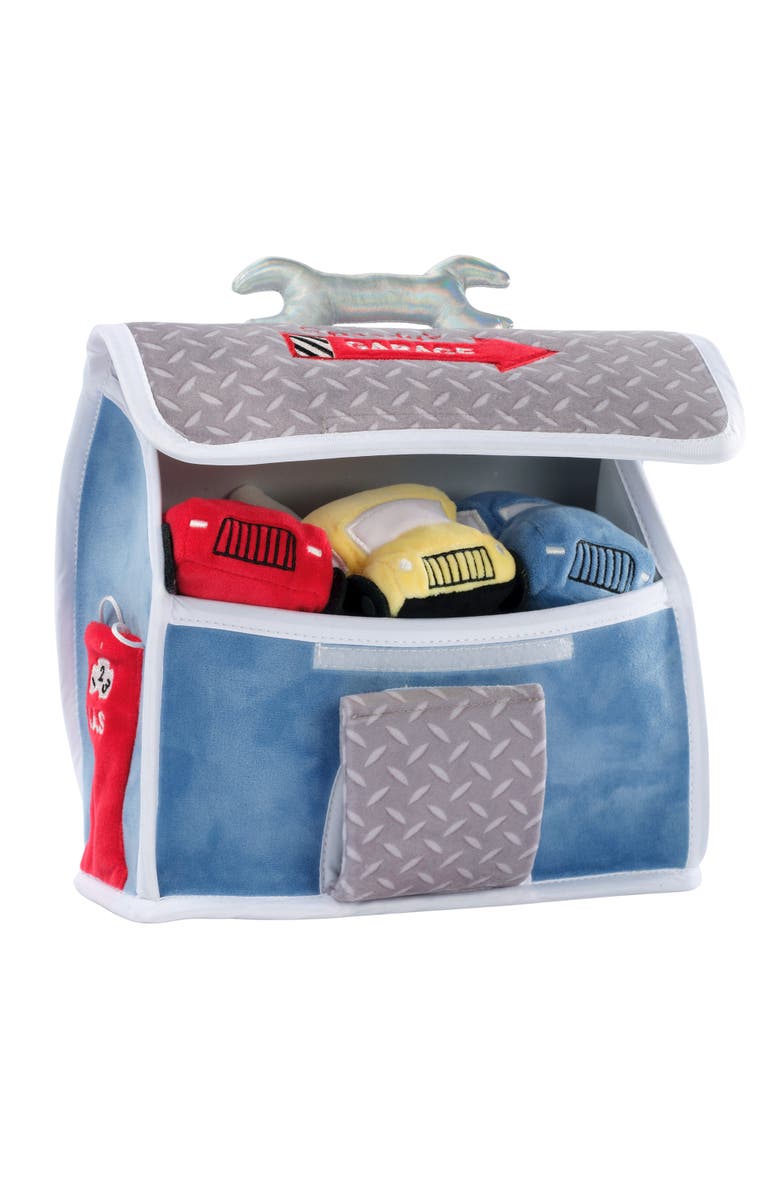 Lambs & Ivy Cars & Tow Truck Garage Interactive Plush Developmental Playset Toy, Alternate, color, Blue