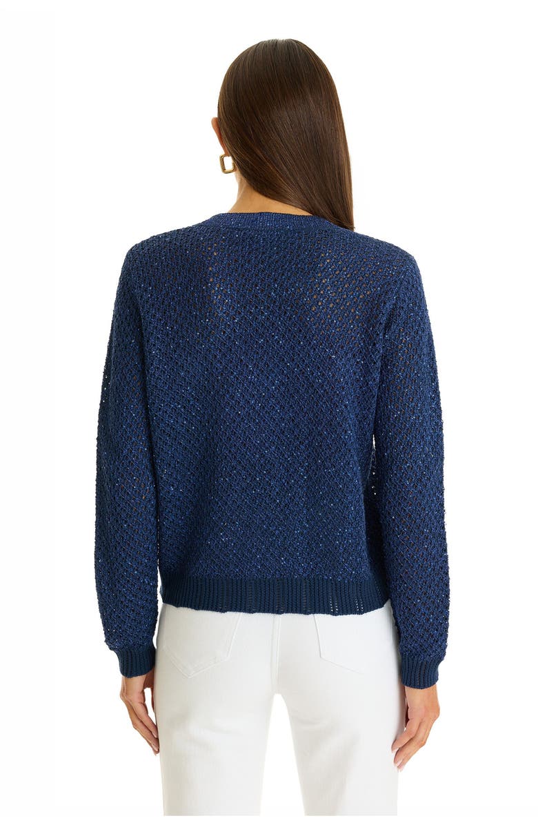 The Noli Shop Shannon Sequin Cardigan Top, Alternate, color, Navy