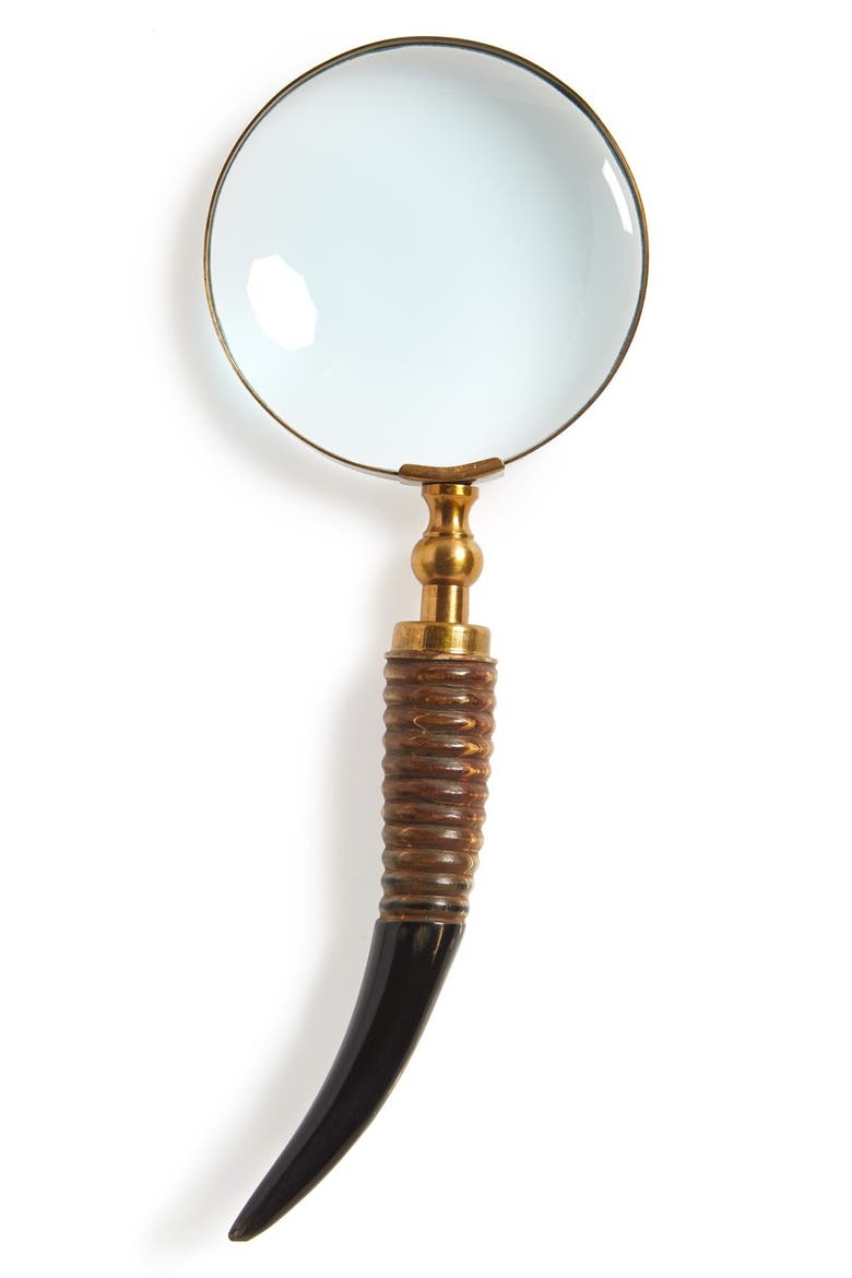 Horn Handle Magnifying Glass, Main, color, BROWN