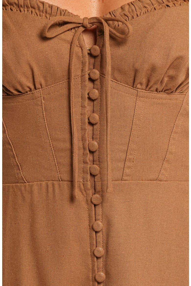 Ida Cotton & Linen Sundress, Alternate, color, GOLDEN PALM