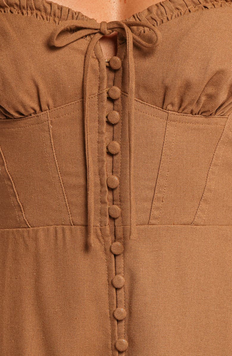 Petal & Pup Ida Cotton & Linen Sundress, Alternate, color, Golden Palm