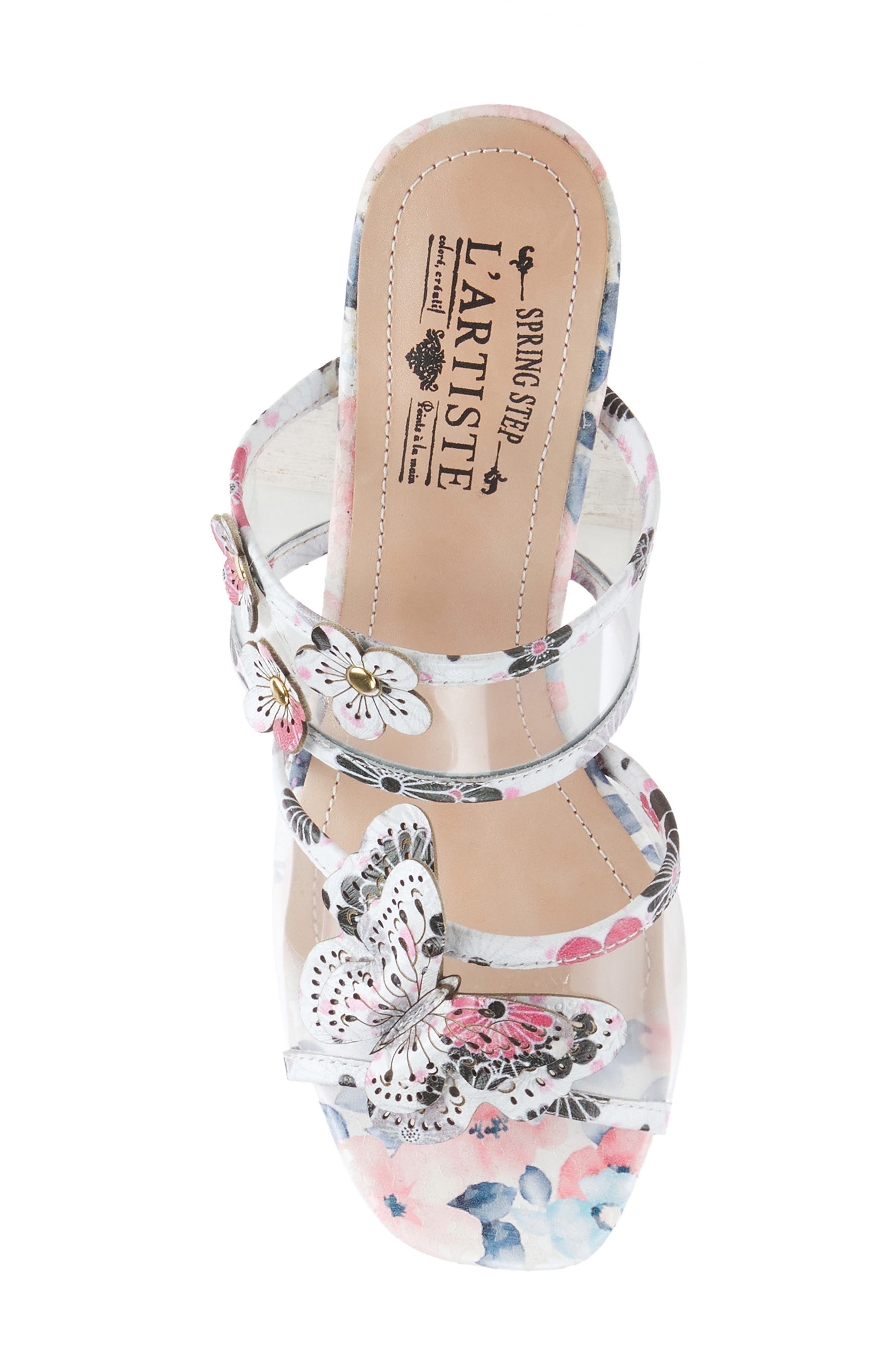 L'Artiste by Spring Step Adored Floral Appliqué Slide Sandal, Alternate, color, 
