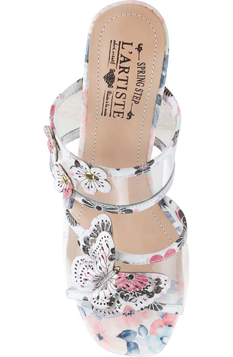 L'Artiste by Spring Step Adored Floral Appliqué Slide Sandal, Alternate, color,
