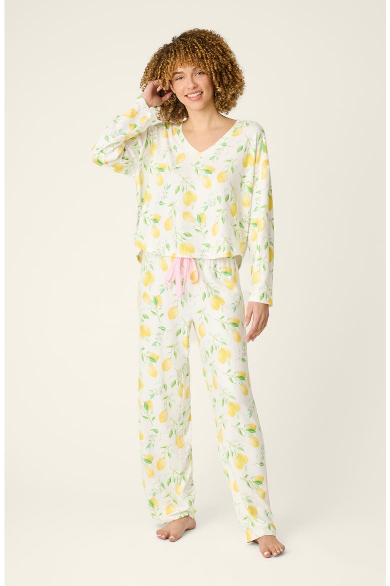 La Dolce Spritz Long Sleeve Pajama Top, Alternate, color, IVORY