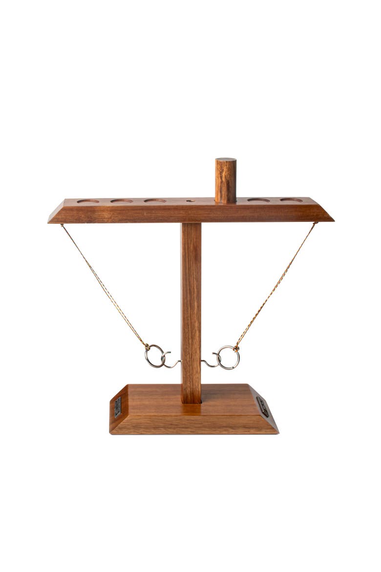 Acacia Globetrotter Tabletop Hook Ring Game 2 Player, Alternate, color, Natural Wood