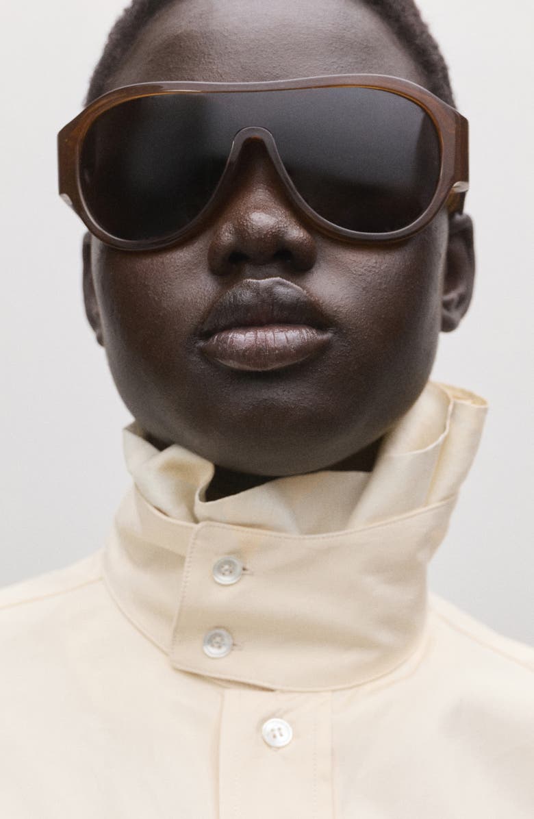 MANGO Layered Collar Button-Up Shirt, Alternate, color, Yellow