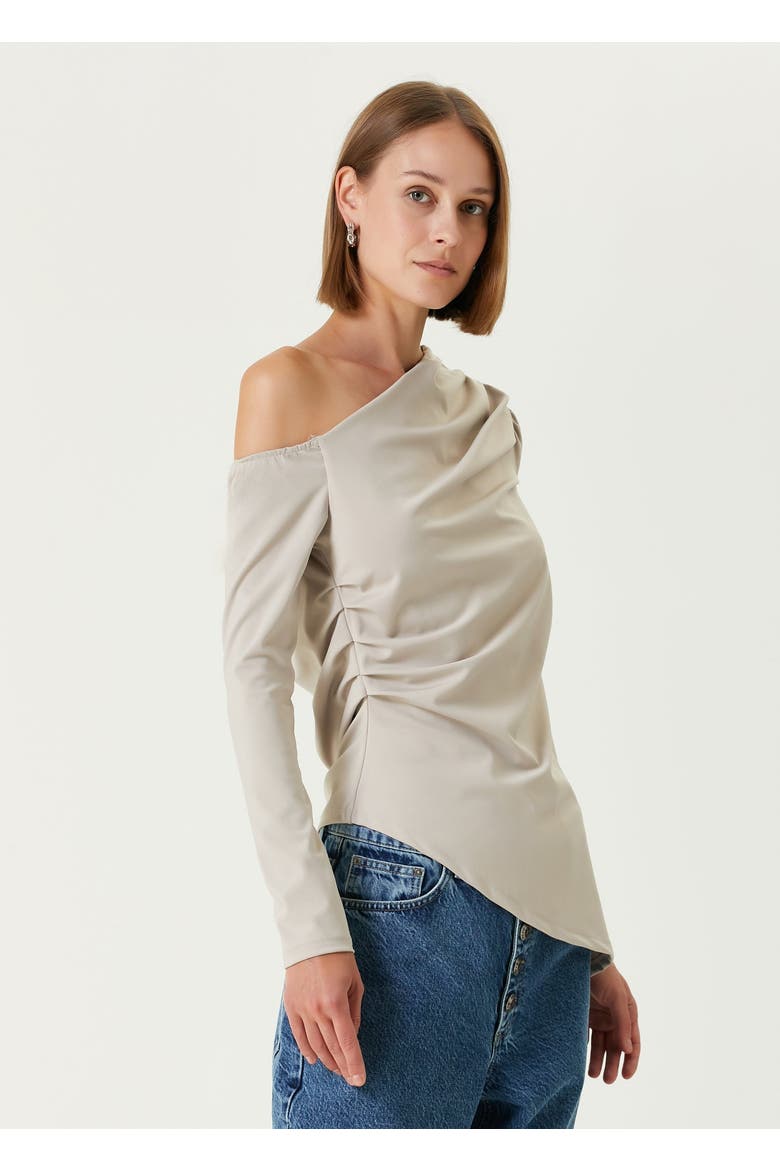 Your *Itch Draped Long Sleeve Top, Alternate, color, BEIGE