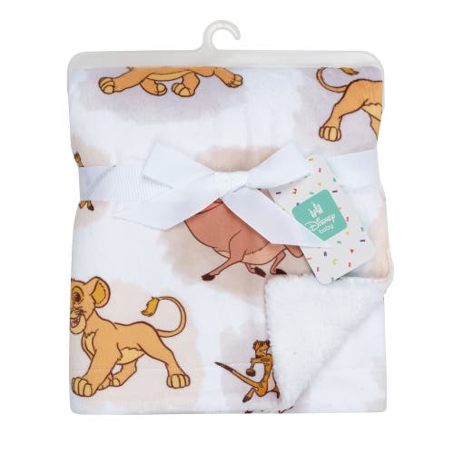 Lambs & Ivy Disney Baby Lion King Safari Soft White Fleece Baby Blanket In White