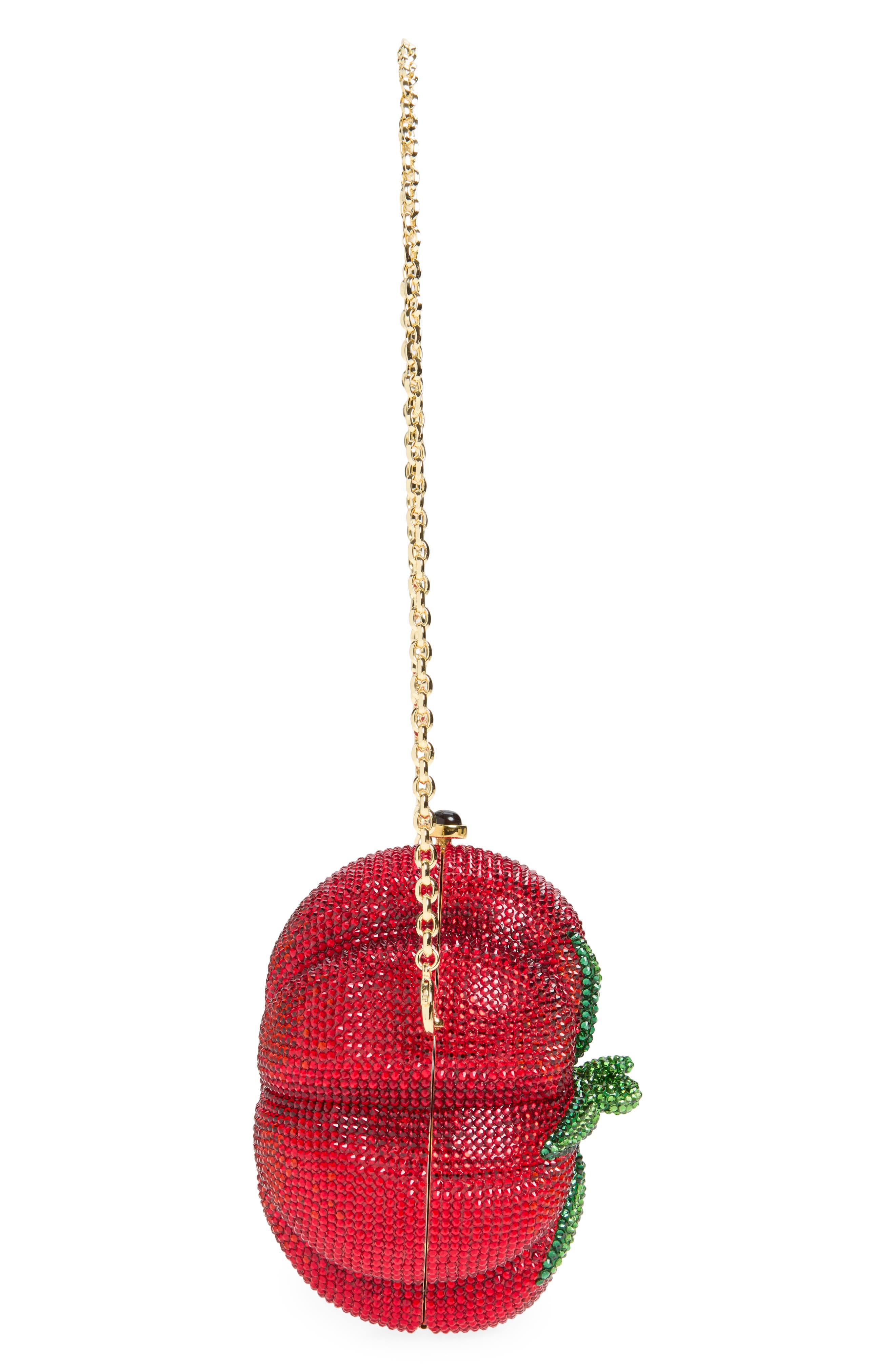JUDITH LEIBER COUTURE Tomato Pomodoro Crystal Embellished Clutch, Alternate, color, Champagne Light Siam Multi