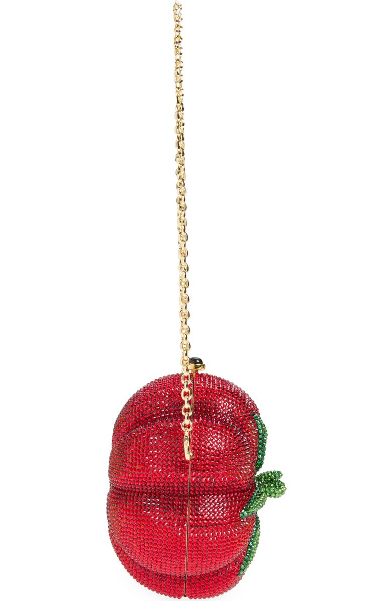 JUDITH LEIBER COUTURE Tomato Pomodoro Crystal Embellished Clutch, Alternate, color, Champagne Light Siam Multi