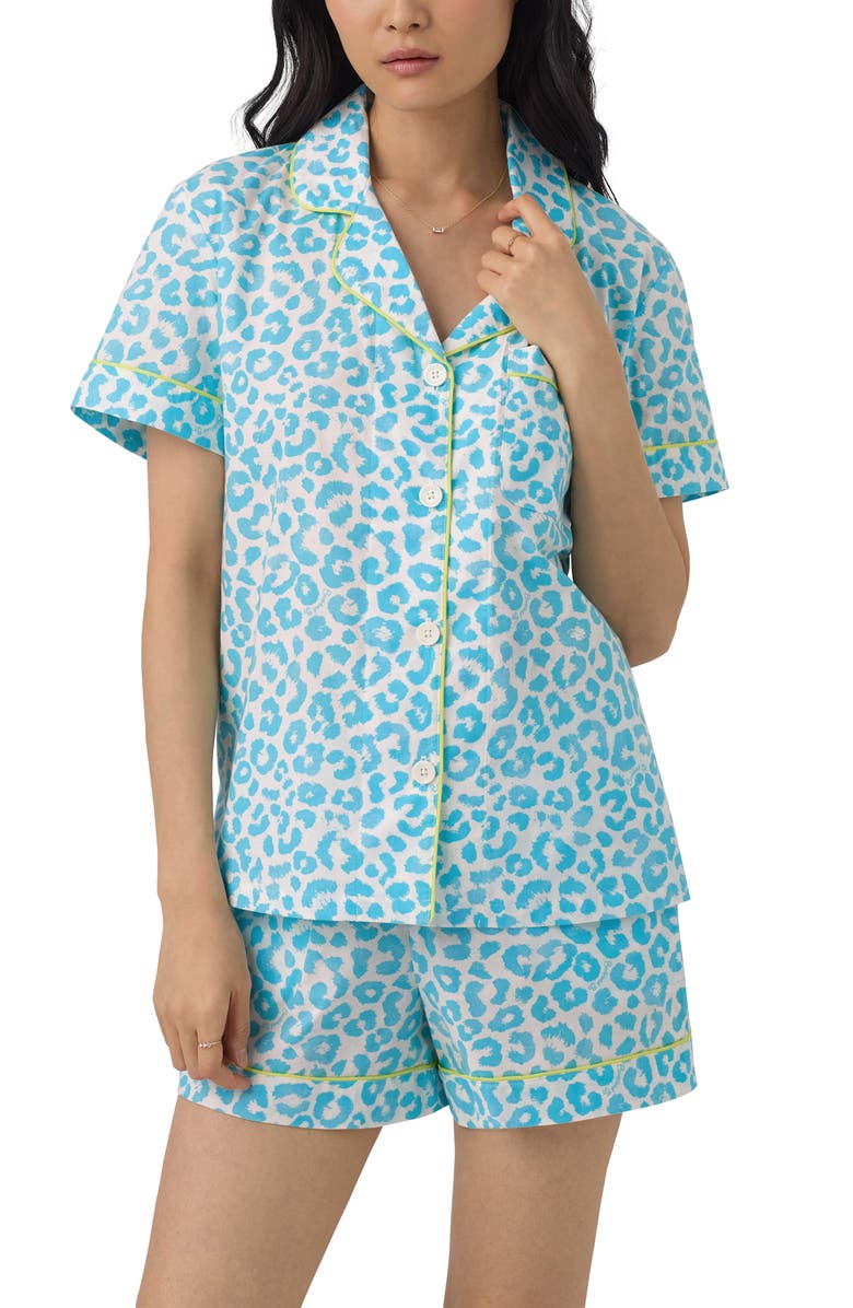 BedHead Pajamas Leopard Print Organic Cotton Short Pajamas, Alternate, color, 