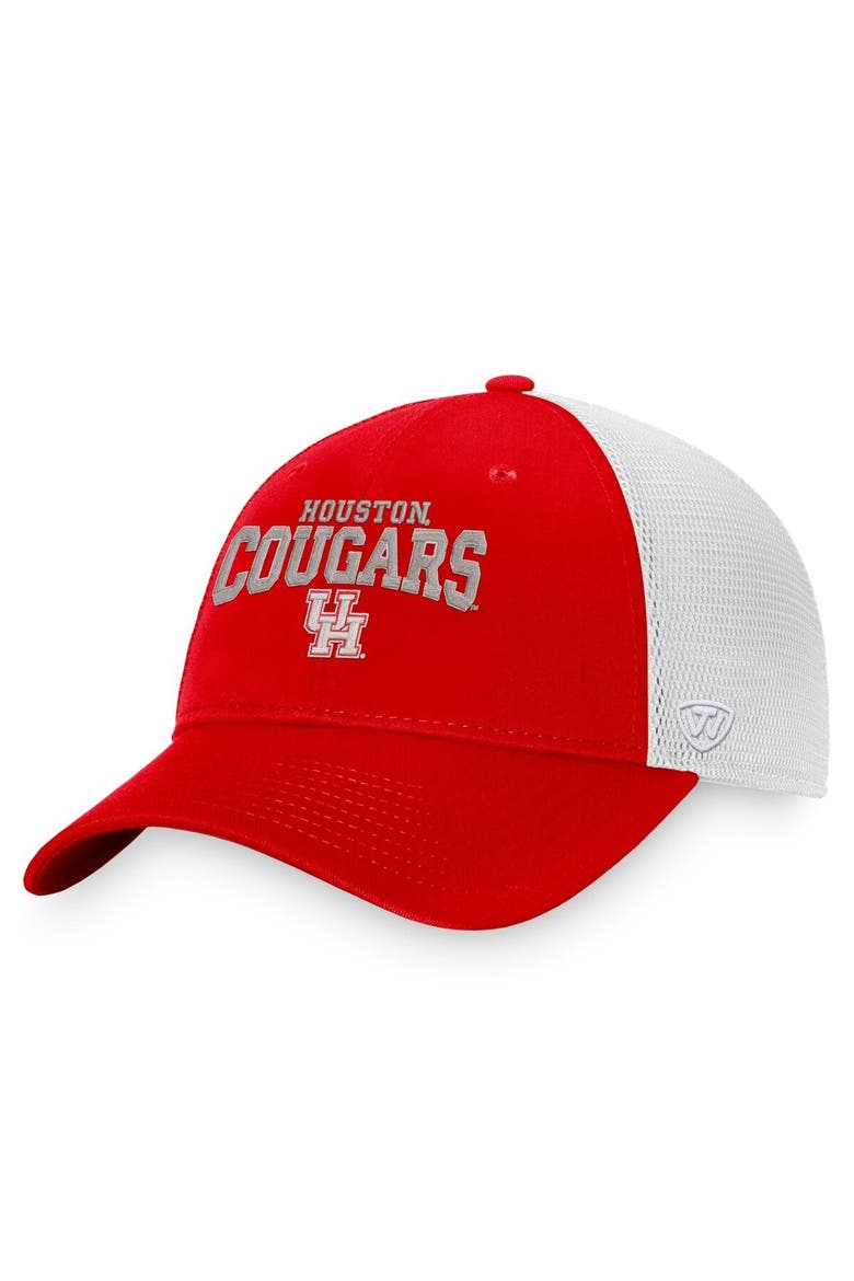 Men's Top of the World Red Houston Cougars Breakout Trucker Snapback Hat, Main, color, Red
