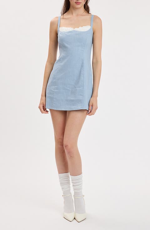 Ruffle Trim Sleeveless Minidress