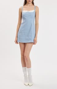 Sky to Moon Ruffle Trim Sleeveless Minidress