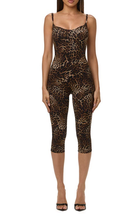 Leopard Print Capri Jumpsuit