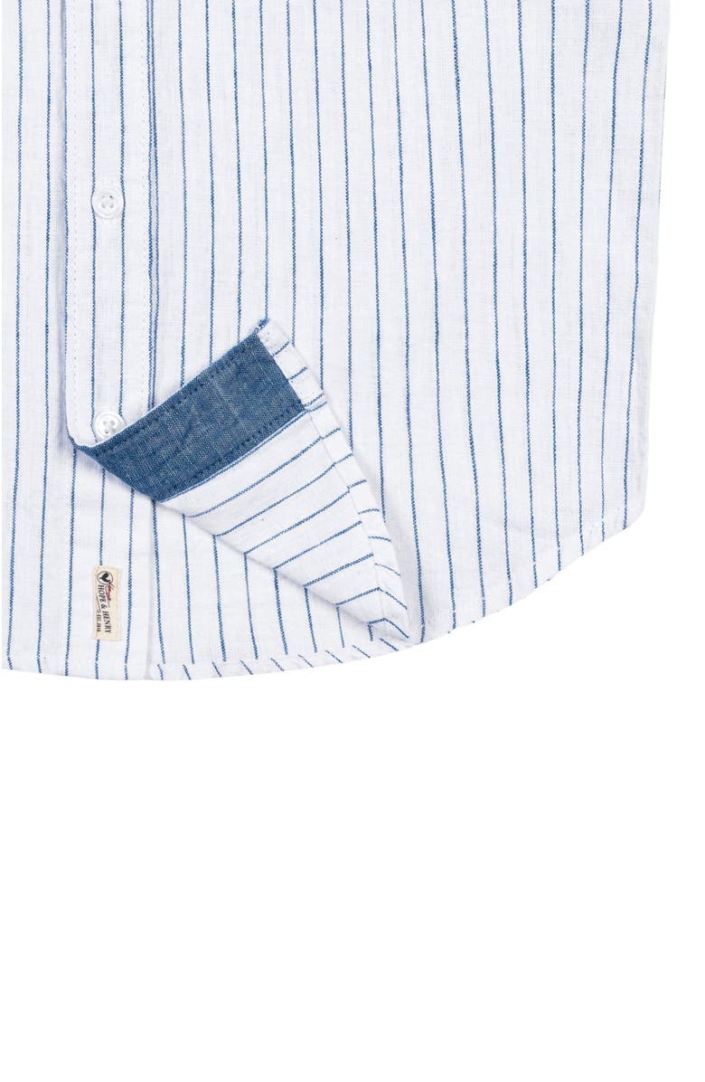 Hope & Henry Boys' Linen Short Sleeve Button Down Shirt, Kids, Alternate, color,
