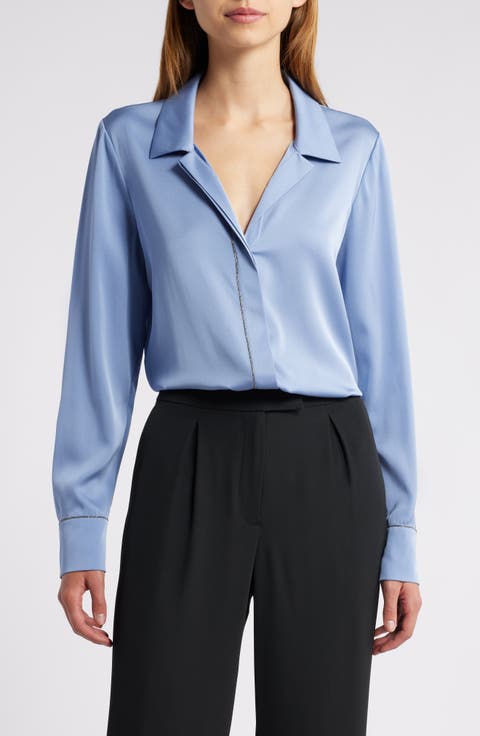 Stretch Silk Button-Up Shirt