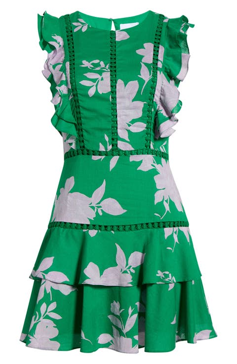 Zama Floral Ruffle Minidress