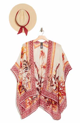Vince Camuto Tropical Blooms Topper & Sun Hat Set