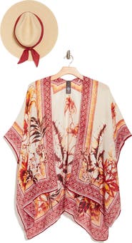 Vince Camuto Tropical Blooms Topper & Sun Hat Set