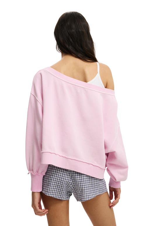 Cotton On Off Shoulder Sweatshirt In Pink