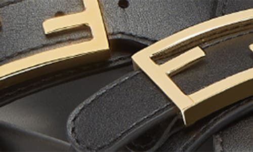 Fendi Women Black Singback Sandals With Ff Buckle Closure And Criss-crossed Straps In Leather Woman In F0qa1 Nero