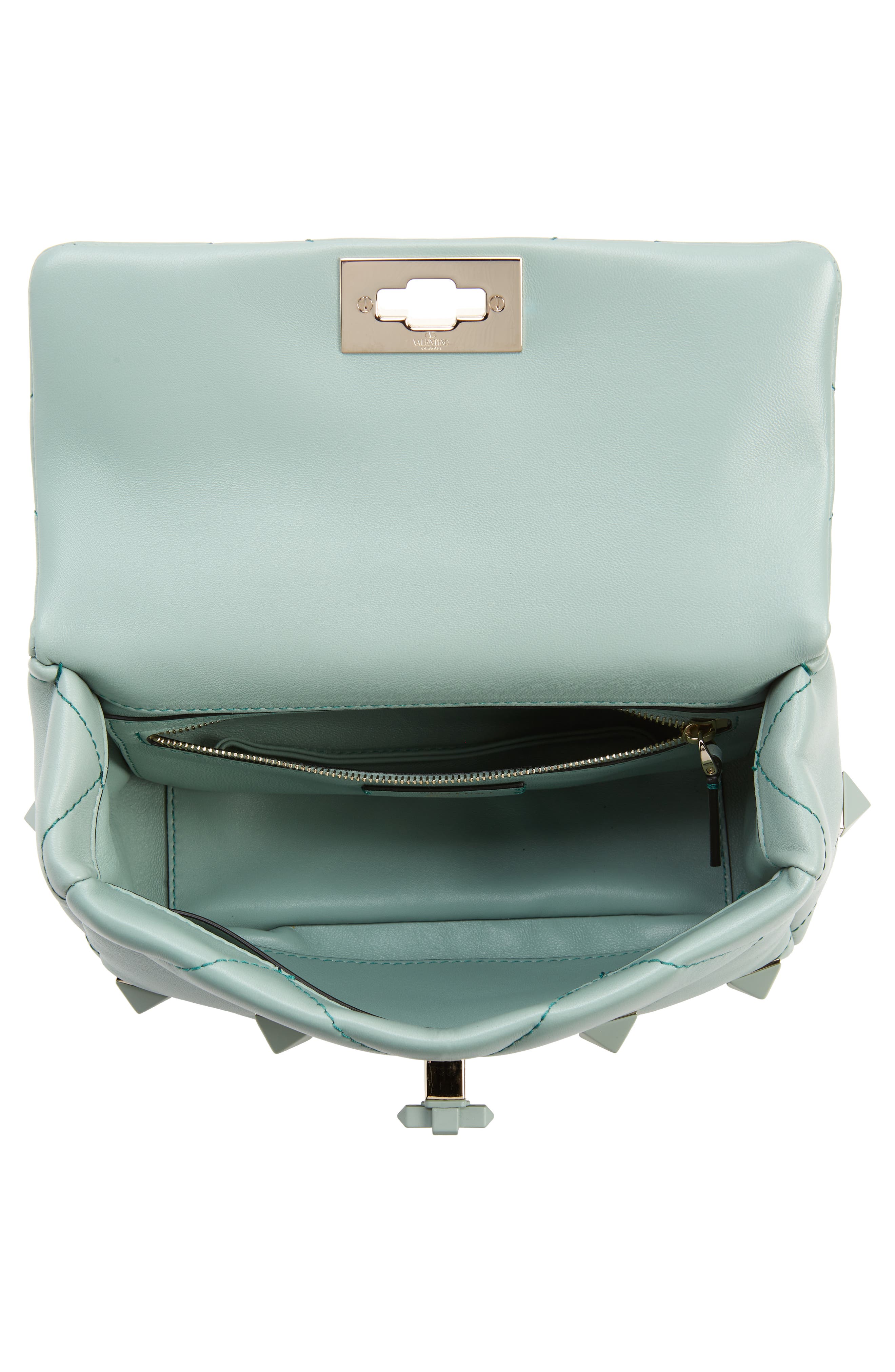 Valentino Garavani Large Roman Stud Leather Shoulder Bag, Alternate, color, 