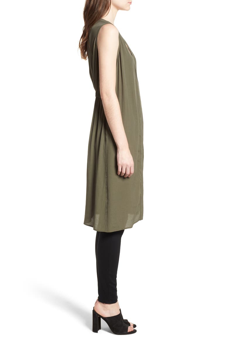 Ruched Back Vest, Alternate, color, OLIVE SARMA