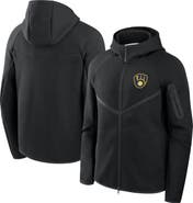 Nike Men's Nike Black Milwaukee Brewers Tech Fleece Raglan Full-Zip Windrunner Hoodie