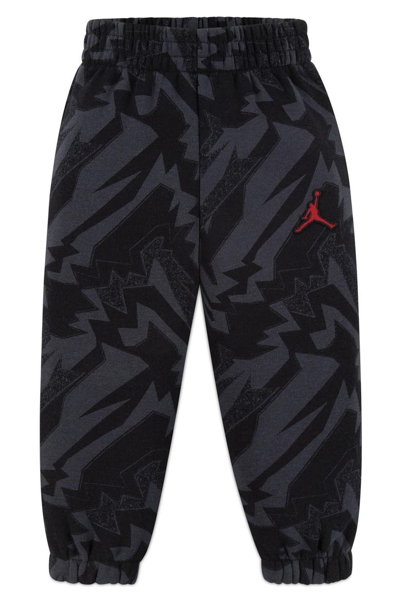 Kids' Essentials Allover Print Fleece Joggers, Alternate, color, BLACK