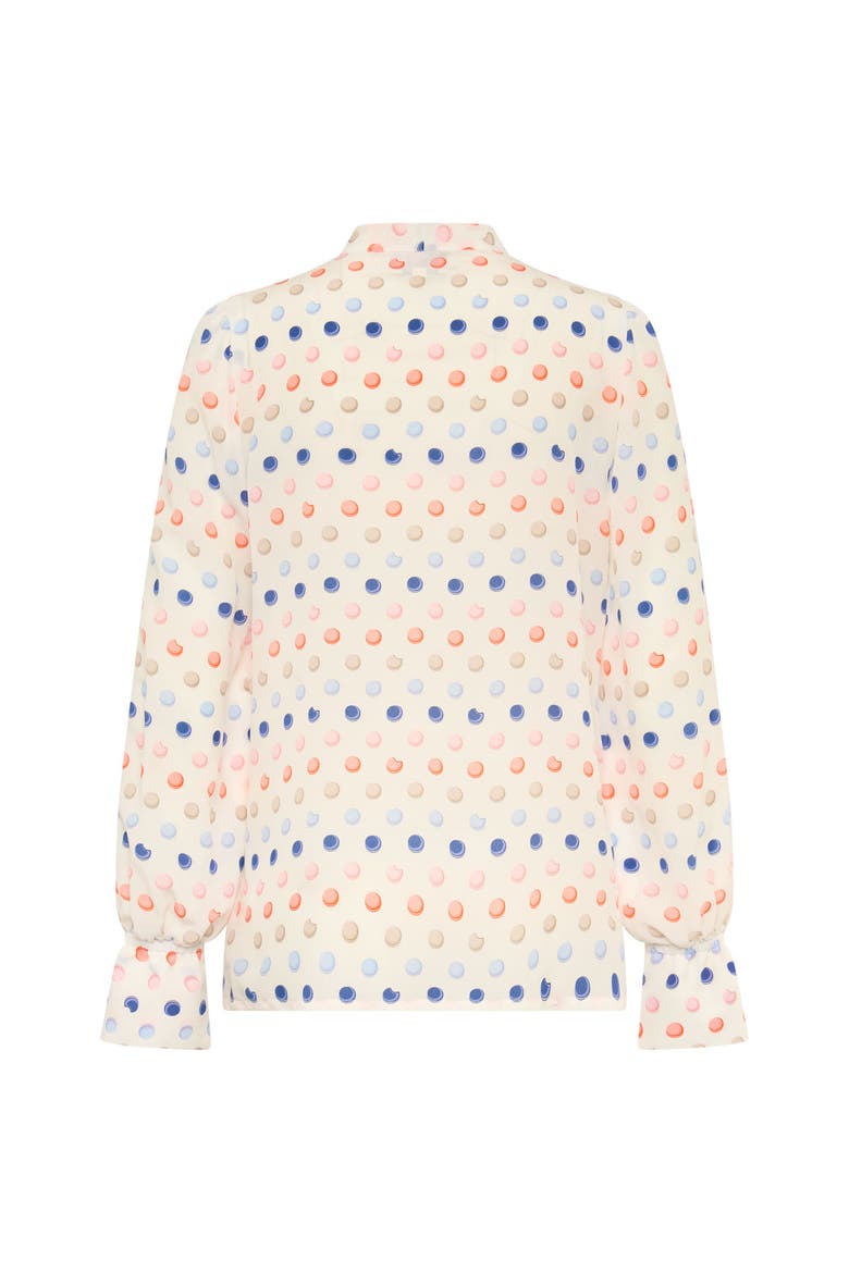 Printed Silk Long Sleeve Blouse, Alternate, color, White/Blue/Multicolo