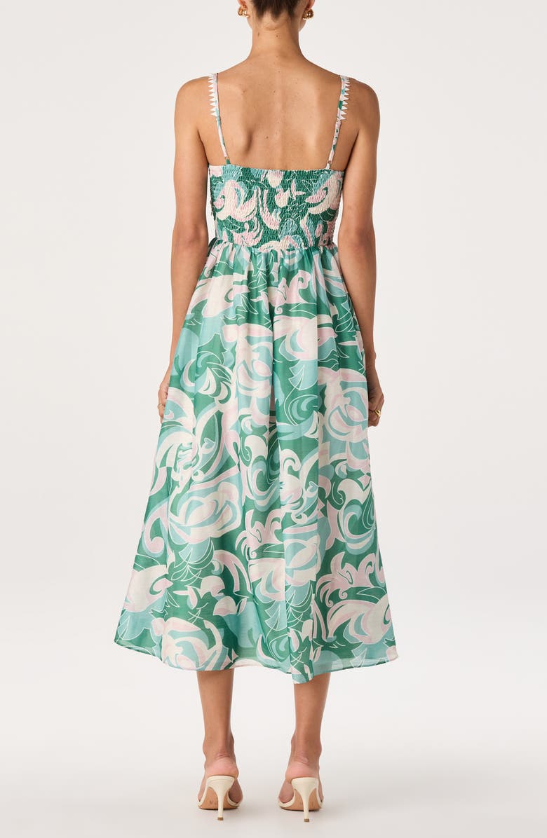 ASTR the Label Makayla Sleeveless A-Line Dress, Alternate, color, Green Abstract