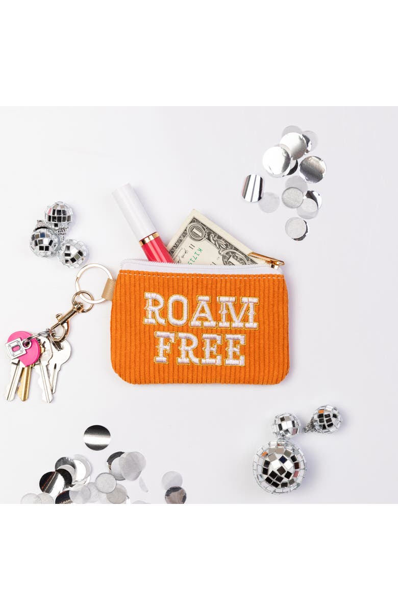 Totalee Gift Roam Free Corduroy Zip Wallet Polyester Orange, Alternate, color, Orange