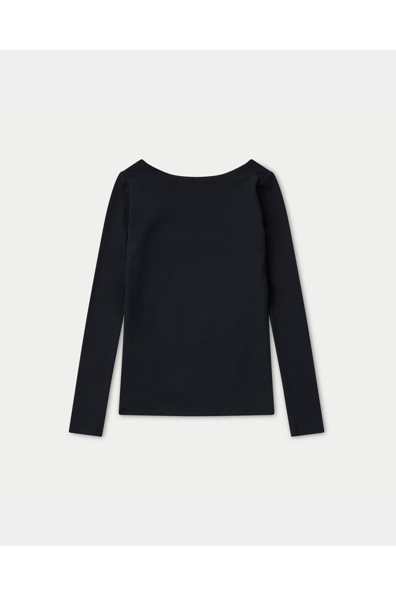 Dual Wear Long Sleeve Scoop Neck Top, Alternate, color, Black
