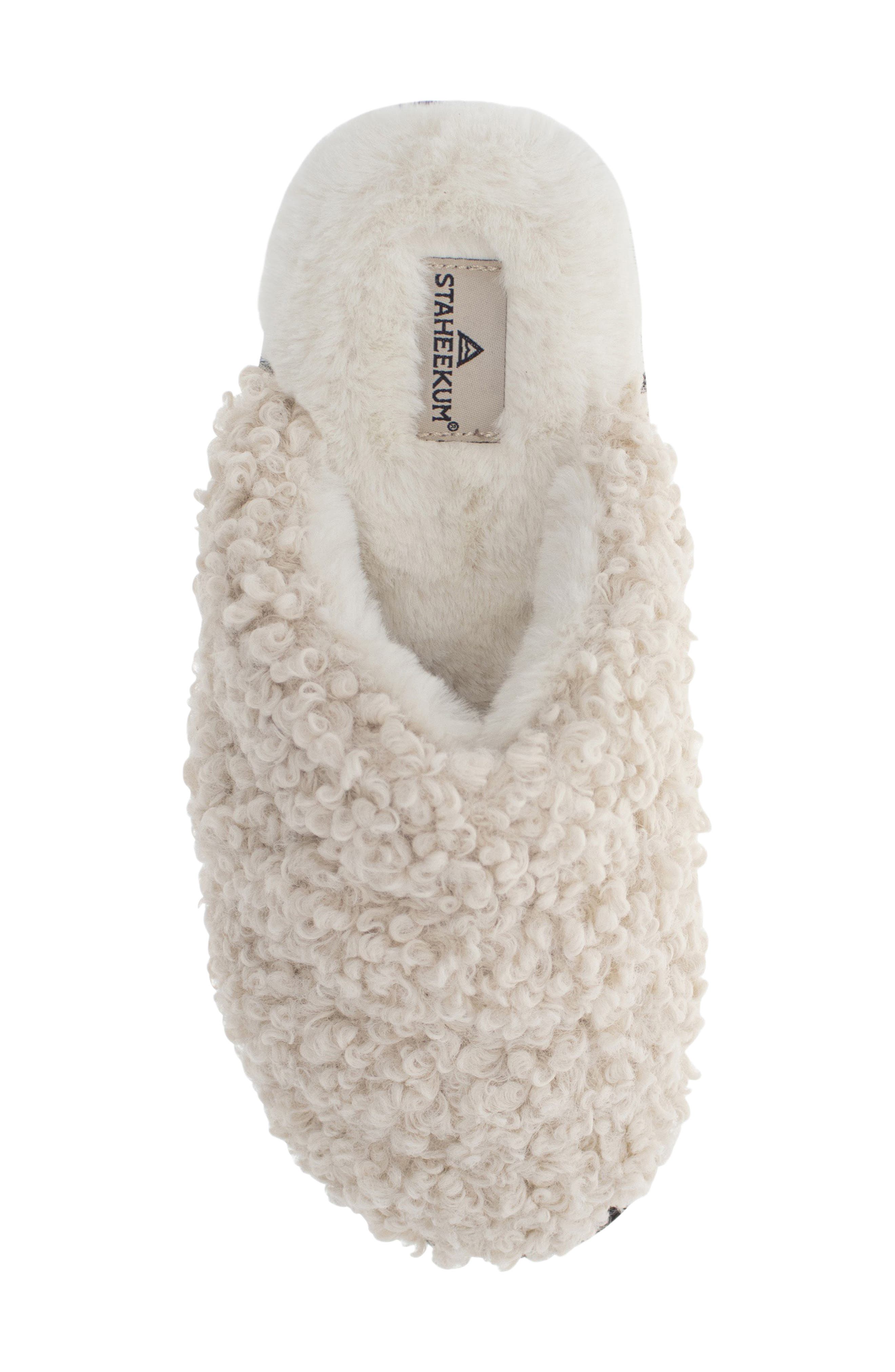 Clemson Faux Shearling Slipper, Alternate, color, NATURAL