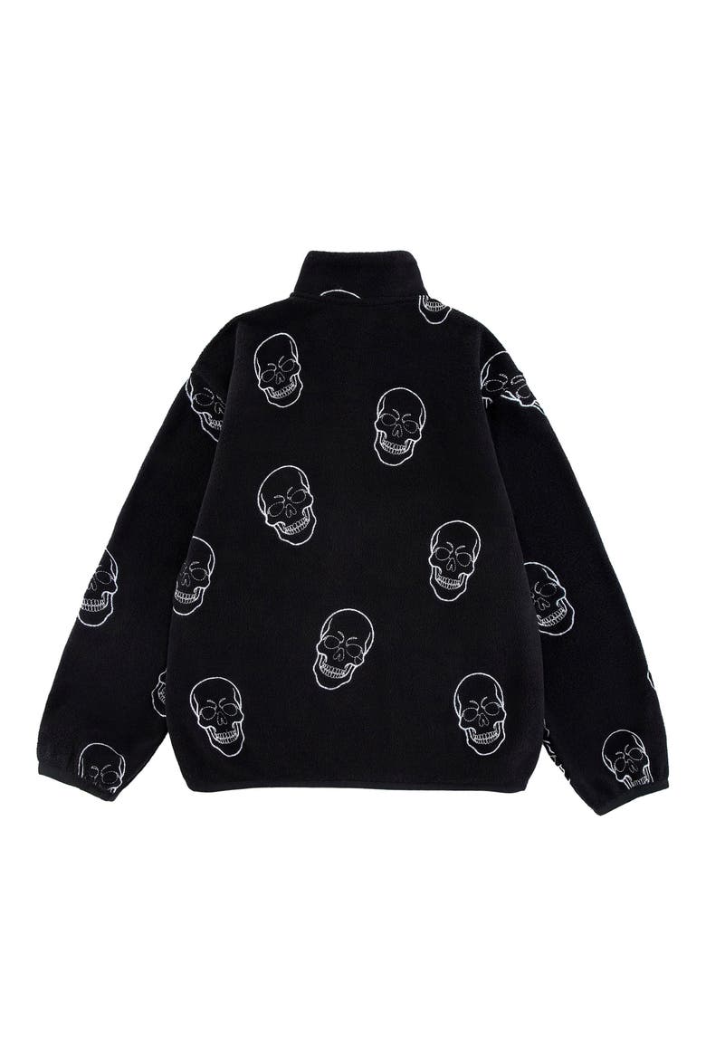 Kids' Embroidered Polar Fleece Pullover, Alternate, color, SKULLS