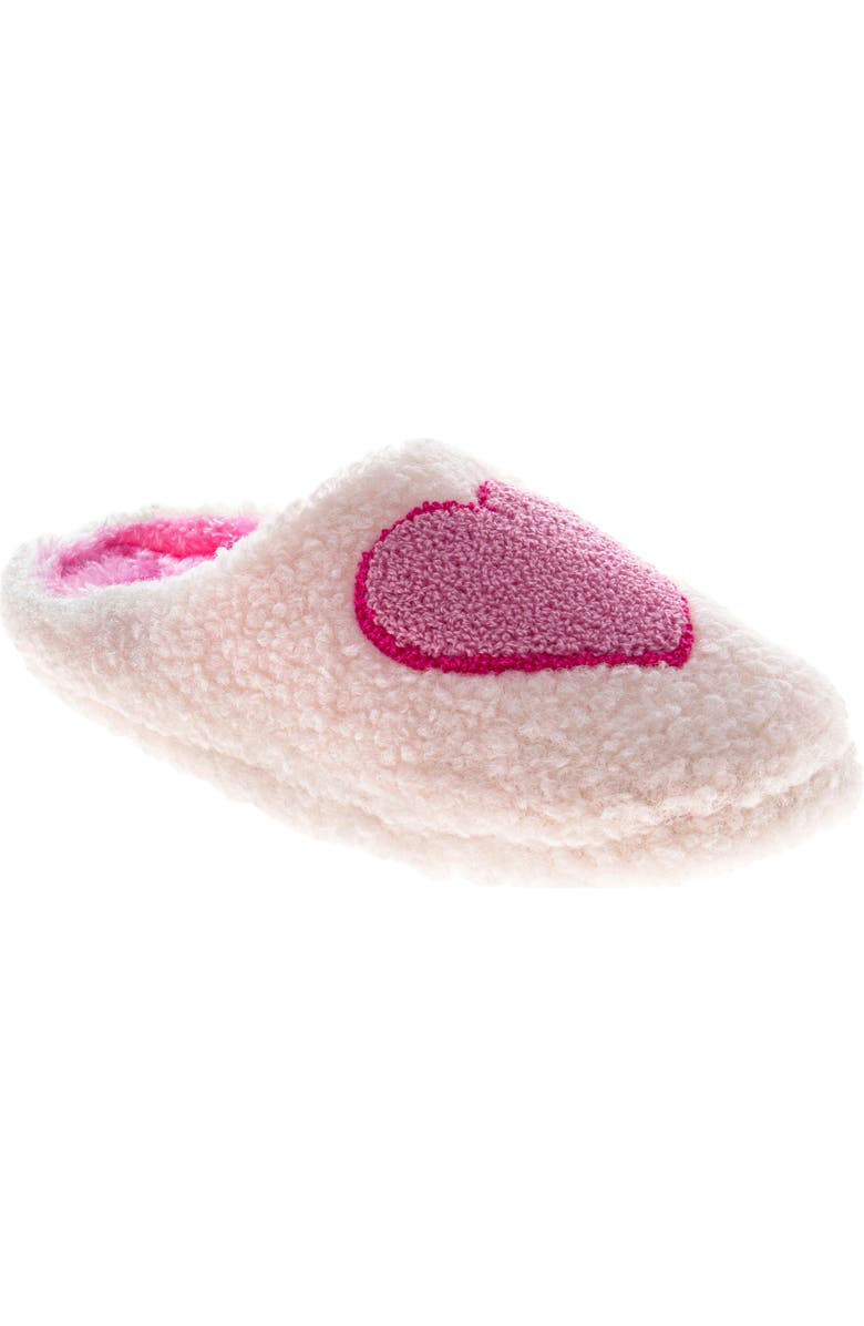 JOSMO Cozy Hearts Scuff Slipper, Main, color, White/ Pink