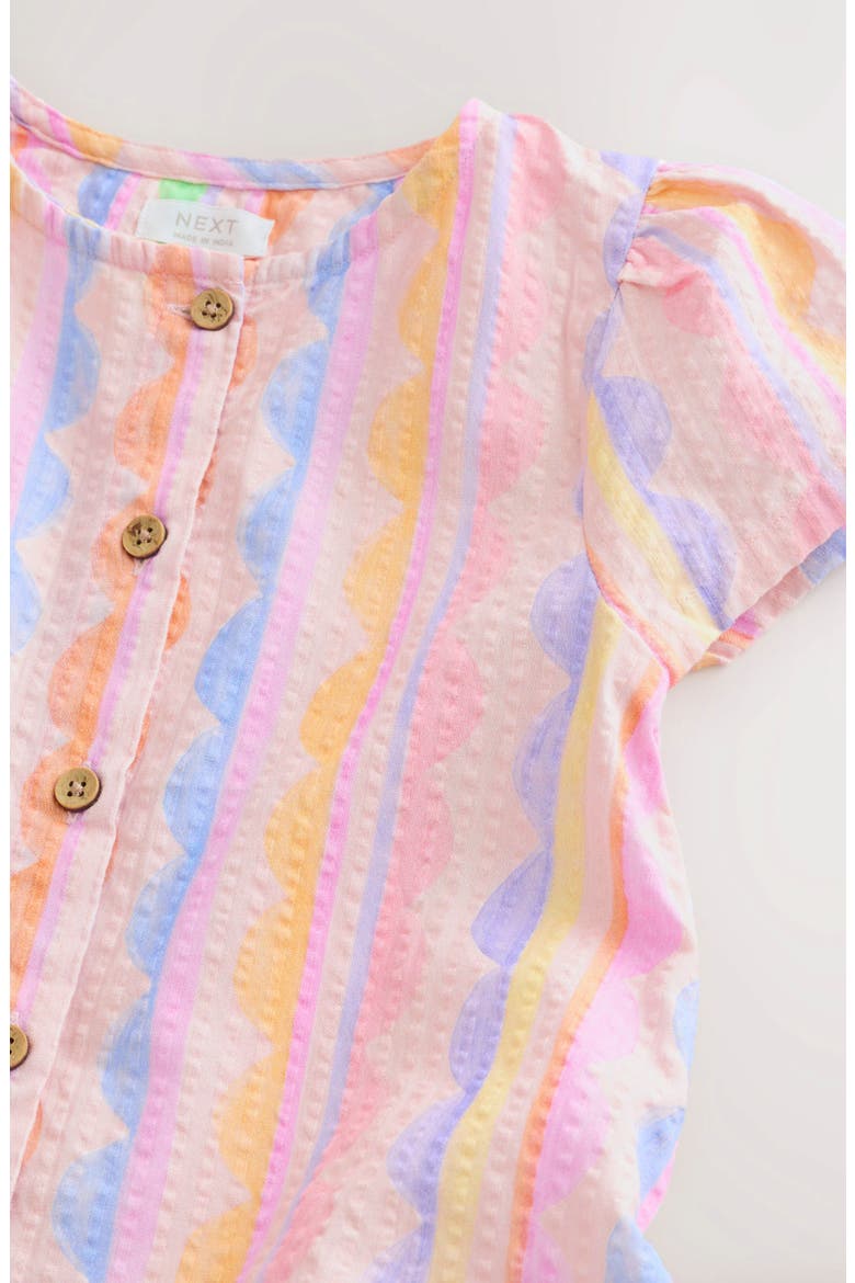 Kids' Abstract Stripe Woven Dress, Alternate, color, NEUTRAL